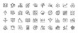 © PixeloAI - Business data analytics line icon set. Vector pictograms of dashboard, target, cloud, strategy, funnel, finance, ai, thin linear illustration.