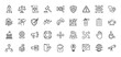 © PixeloAI - Security, risk management, and governance line icon set. Vector pictograms of padlock, scales, shield, chart, and alert, thin linear illustration.