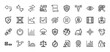 © PixeloAI - Business and security line icon set. Vector pictograms of decision, data, security, values, and analysis, thin linear illustration.