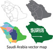 © Bushra - A premium-quality Saudi Arabia vector map featuring a clean and accurate outline of the Kingdom’s borders.