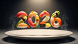 ©  Stock Picture - Gourmet Japanese cuisine forming the number 2026, a creative food art concept for the new year celebration