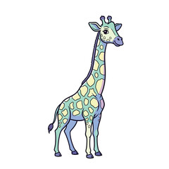  Cartoon Giraffe Illustration: A Colorful and Playful Design.