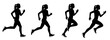 © Toon - vector silhouettes of women running in 4 different poses