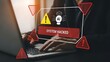 © NNP STOCK - Urgent security breach alert! System hacked with AI threat on laptop, data privacy at risk, ransomware attack is imminent, protect your network now!