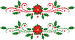 © KsanaGraphica - Christmas borders with candy canes and poinsettia. Winter holiday dividers. Vector isolated decorations