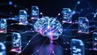 © ai tekno koncept - Artificial intelligence brain processing digital document files