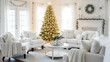 © Abdul - Bright living room with christmas tree and white decor