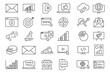© Usha - Digital marketing line icons. Digital Marketing thin line icon collection. Social, networks, feedback, communication, marketing, content, analysis, ecommerce collection. Vector illustration.