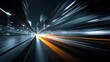 © khumthong - Streaking lights of a city at night motion blur effect on a highway Speed