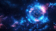 © syhin_stas - Zodiac wheel spinning on starry night sky, mystical astrology concept with horoscope and star signs, cosmic background, copy space