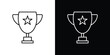 © Bell - Trophy cup icons isolated outline vector icon with editable stroke
