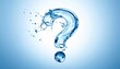 © FACTORY GRAPHICA  - A glistening, photorealistic question mark is crafted from pure, flowing water, a captivating symbol of inquiry, curiosity, and the quest for knowledge.