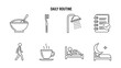 © 4Max - Minimalist daily routine icons: morning to evening activities illustrated
