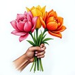 © saf4ry - Hand Holding a Bouquet of Spring Flowers