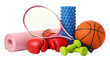 © yendisupiandi - Vibrant assortment of diverse sporting gear promoting fitness and active lifestyle activities