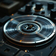 © fitria - Close-up of a vintage reel-to-reel tape recorder with the tape spinning, showcasing classic audio technology and retro design.