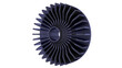 © ArtGraphic3D Studio - Industrial Impeller Fan for Industrial Cooling Tools. Front view. 3D rendering isolated on white background. Ideal for professionals, educational, engineering, and industrial design.