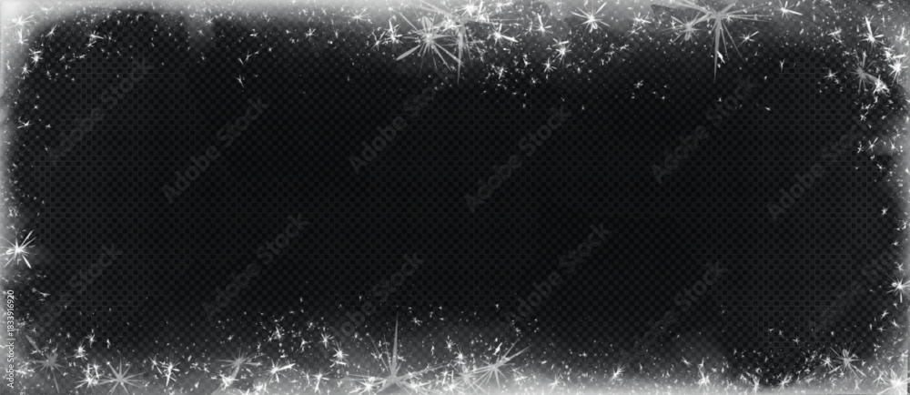Frozen ice frame isolated on transparent background. Vector realistic ...
