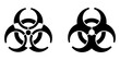 © Design Point - Biohazard symbol warning sign, isolated toxic danger icon, representing biological hazard, infectious disease risk, and danger alert for health and safety.