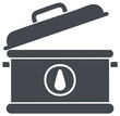 © Alex - Illustration of a gray open pressure cooker with a thermometer icon