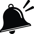 © Md Arif Babu - Minimalist flat vector illustration of a ringing bell icon, presented as a clean black silhouette with sound waves, ideal for alerts and notifications in modern digital interfaces for user experience