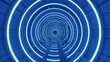 © THIBNH - Sci Fi Tunnel Dolly Forward In Blue Neon Rings 8K 54104439 1