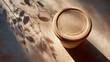 © ModernFiles - A paper cup lid forming circular spring shadows under mild soft sunlight creating minimal seasonal charm