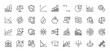 © PixeloAI - Business and finance line icon set. Vector pictograms of charts, graphs, money, piggy bank, scales, investment and analysis symbols, thin linear illustration.