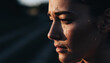 © SolaruS - Closeup portrait of a woman with tears on her face. Evokes themes of sadness, loss, resilience, and emotional vulnerability. Powerful imagery for mental health campaigns.