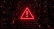 © CuteBee - Red alert security warning cybersecurity threat detection system error binary code background technology concept