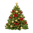 © Jiasmin - Decorated christmas tree with ornaments and lights isolated on transparent background