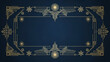 © Ijaz - Elegant art deco frame with geometric patterns and snowflake accents on a dark blue background