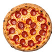 © Akhi - Delicious pepperoni pizza overhead shot isolated on transparent background