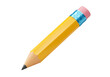 © Den - A stylized yellow pencil with a sharp graphite tip, blue ferrule, and pink eraser isolated on a white background with copy space, concept of education and precision