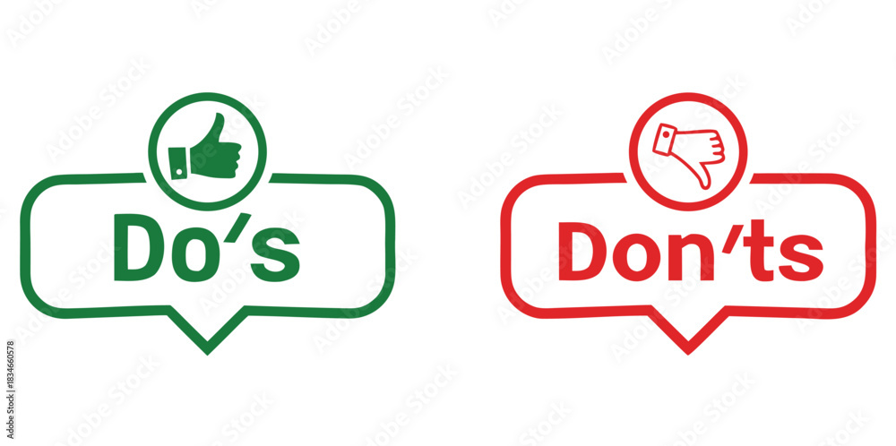Do's and don'ts icon. to do and not to do symbol for guidelines and ...