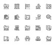 © wang - Real Estate icon set. Minimal vector line icons. Incudes house, building, bluerint, mortgage, contract, ey, for sale and more. Ediable stroke.