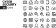 © Sumi - Modern minimalist line icons for cyber security, data protection, and internet privacy, ideal for secure digital technology and online safety infographics