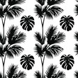 © MdRubel - seamless tropical pattern of palm leaves, bold black line art, minimal outlines, white background, tropical botanical theme, clean vector design for textiles and backgrounds 1