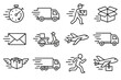 © OLEKSANDR - Delivery icon open plane van icons quick express air vector speed package