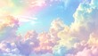 © Neko - 虹色の雲と空　AI生成素材