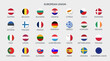 © Julia Anisimova - Flags of European Union countries. Flat vector set cliparts isolated.