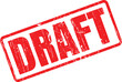 © Ratna - Grunge red rubber stamp displaying the word draft diagonally on a white background