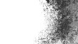 © Iryna - Black and gray halftone distressed grunge texture on transparent background. Abstract monochrome texture, gritty, weathered aesthetic with scattered dot. Worn surface effect ideal for design projects.