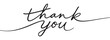 © дима селиванов - Thank you black line lettering. Hand drawn vector calligraphy isolated on white.