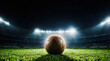 © Aurora Aesthetics - Soccer ball stadium grass night lights copy space sports betting gambling concept online bookmaker match prediction football game win excitement background banner promotion competition event dark