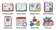 © nichosi - Educational colorful hand-drawn icons set