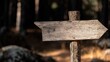 © Cyqueen - Shallow Depth of Field Photography of Rustic Trail Sign with Soft Daylight Glow