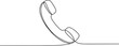 © firoz - Telephone handset in one continuous line drawing. Symbol of communication. Telephone in simple linear style. one line Icon drawing