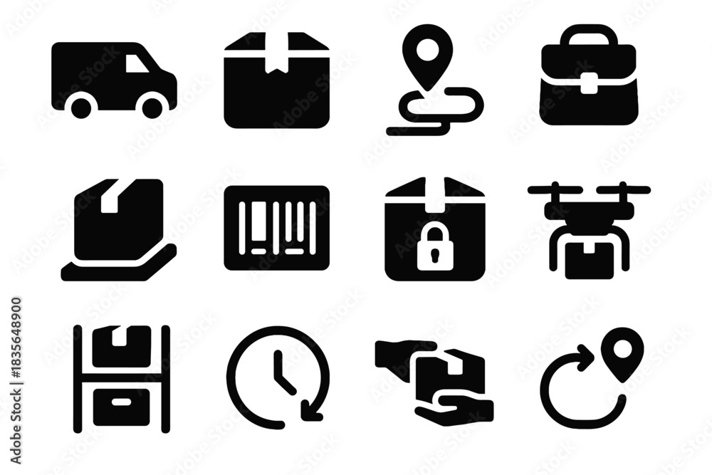All numbers vector tracking square icon handover rounded gradients ...