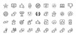 © PixeloAI - Social media and business feedback line icon set. Vector pictograms of thumbs up, thumbs down, rating, and approval signs, thin outline illustration.